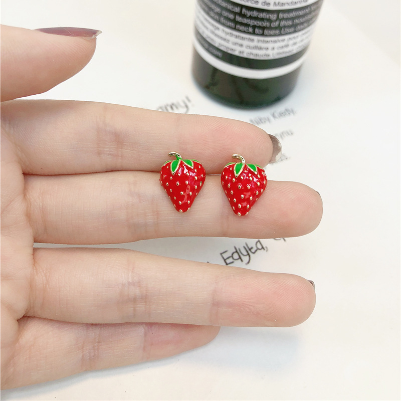 Street Fashion Earrings - Pendientes acrílicos de fresa para mujer,