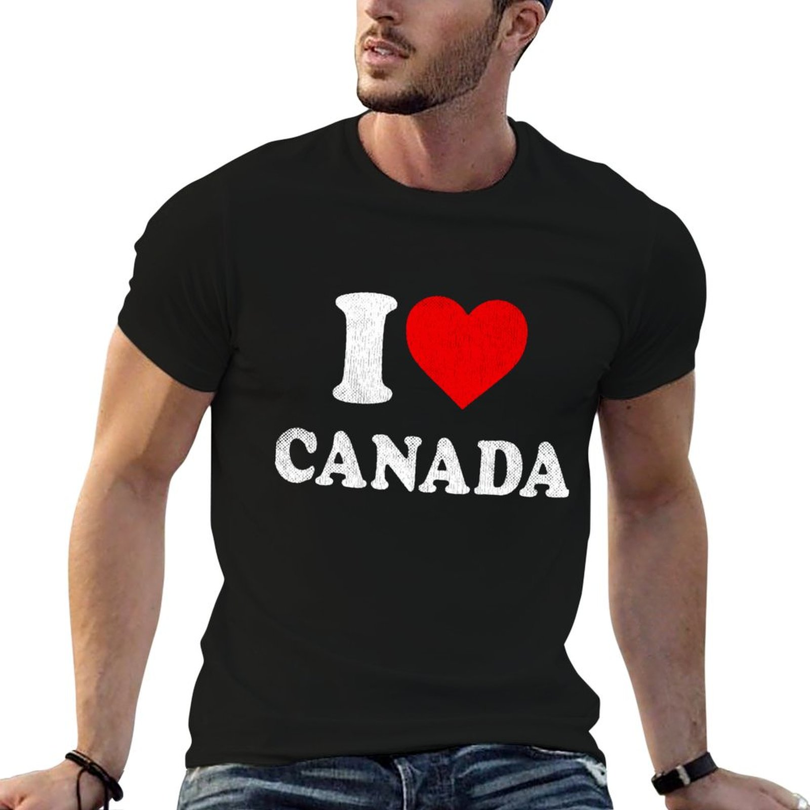 Street Fashion Canada - Camiseta I Love Canada, camiseta de