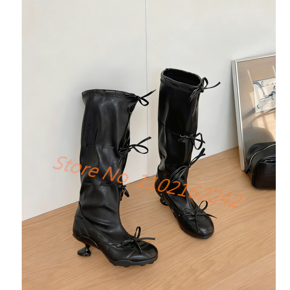 Botas hasta la rodilla con laz - Street Fashion Runway reseña y precio