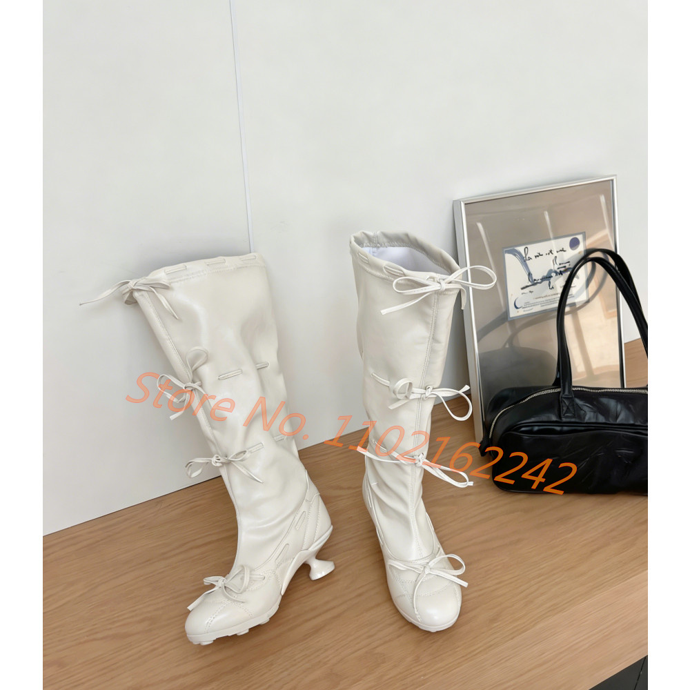 Botas hasta la rodilla con laz - Street Fashion Runway reseña y precio