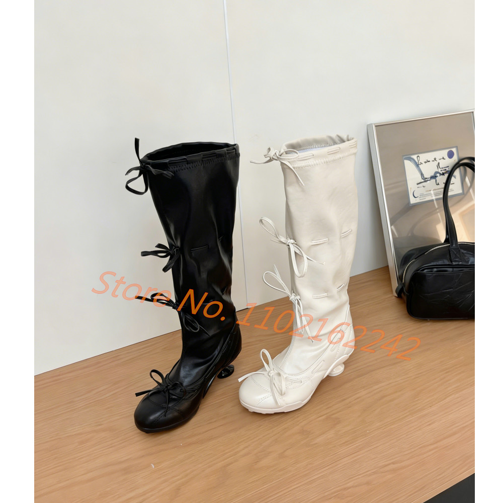 Botas hasta la rodilla con laz - Street Fashion Runway reseña y precio