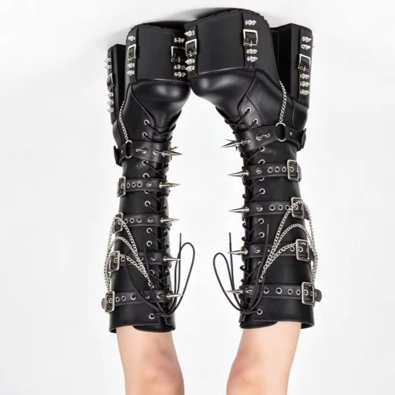 Botas de plataforma estilo pun - Street Fashion Y2K reseña y precio