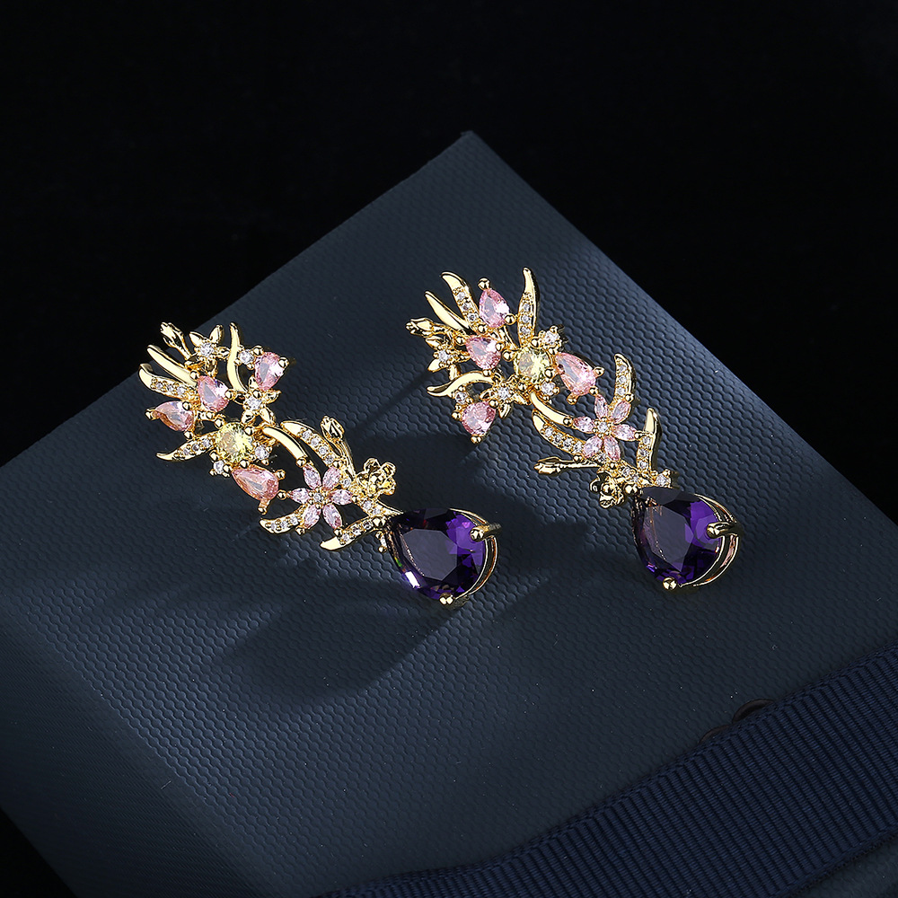 Pendientes de flores de circon - Street Fashion Earrings reseña y precio