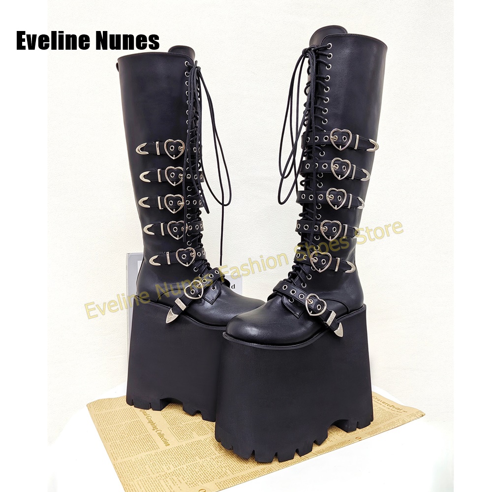 Botas de Plataforma Altas Esti - Street Fashion Y2K reseña y precio