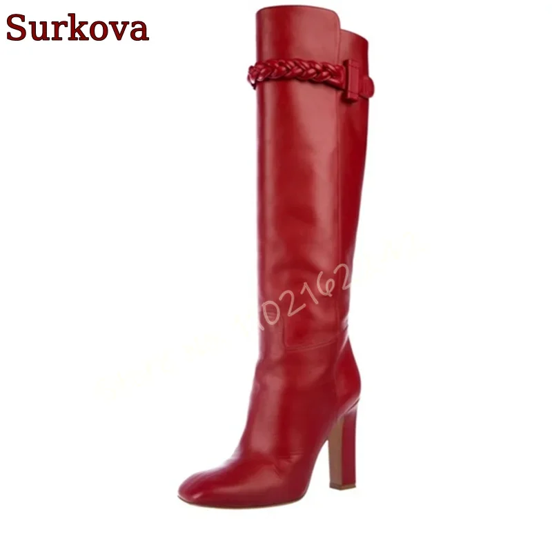 Botas altas trenzadas de color - Street Fashion Runway reseña y precio